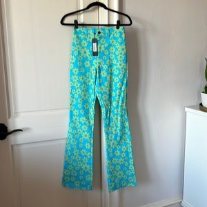 Retro Floral Print Pants